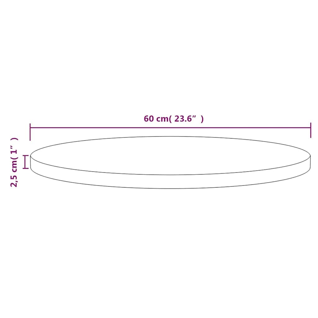 Générique Runde Tischplatte aus massivem Kiefernholz, 60 cm, Tischplatte für Esstisch oder Couchtisch, leicht zu reinigen mit einem feuchten Tuch