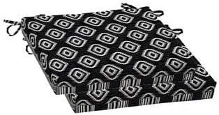 Comfort Classics Outdoor/Indoor Black Diamond Wondering Ikat 20 x 20 x 2.5 in. Outdoor Dining Seat Cushion (Set of 2)