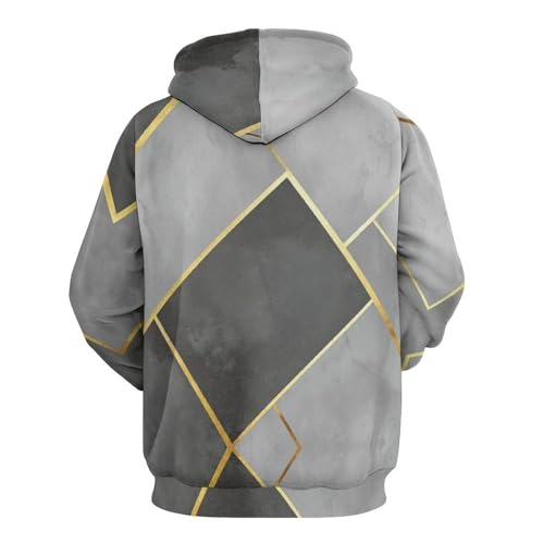 Sweatshirts à Capuche 3D Luxe Assemblage Géométrique Confortable - 4