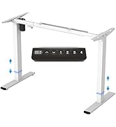 FLEXISPOT Bureau Assis Debout Électrique Cadre de Bureau Réglable en Hauteur en Acier avec Pannea...