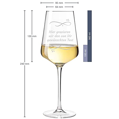 polar-effekt Leonardo Puccini Weinglas mit Gravur des Namens – Wein-Glas 560 ml Geschenkidee - Motiv Wunschtext - Wine Glass - mit eigener Botschaft - Weihnachten - Weißwein, Rotwein