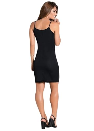 Vestido Anágua Preta com Renda Moda Evangélica.