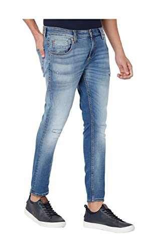 Image of Spykar Men's Kano Slim Fit Mid-Rise Jeans (Ankle Length)