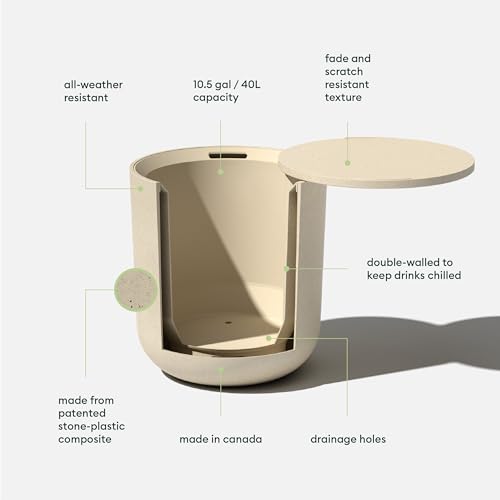Veradek Kona Cooler Side Table – 2-in-1 Outdoor Patio Side Table w/Cooler | Insulated 40L Capacity | Modern Accent Décor for Hosting, BBQ, Poolside - Image 4