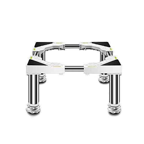 Base Lavadora, Base de Soporte para Lavadora, Ajustable, para frigorífico y Secadora, Ancho 36-55 cm, bandejas de Suelo reforzadas Multiusos.
