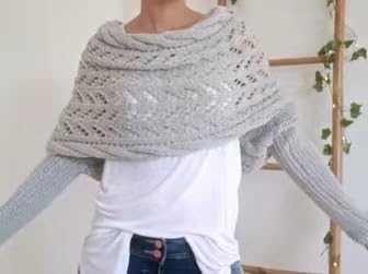 Scarf Sweater Wrap with Sleeves，Scarf with Sleeves for Women，Multifunctional Scarf with Sleeves4