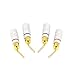 CERRXIAN Gold Plated 2mm Banana Plug Screw Type Audio Speaker Pin Plugs Cable Connector Adapter(4pcs)