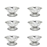 TrueCraftware- 5 oz Stainless Steel Footed Sherbet Dish Mirror Finished Set of 6- Ice Cream Cups Dessert Bowls Perfect for Dessert Sundae Ice Cream Fruit