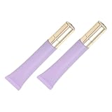 TOVINANNA 2 Stück Augencreme Soft tuben mit Violetter Mattierung und Goldenem Massagekopf Leichte Kosmetikspender zum Nachfüllen von Ätherischen Ölen und Make up cremes für Reisen und