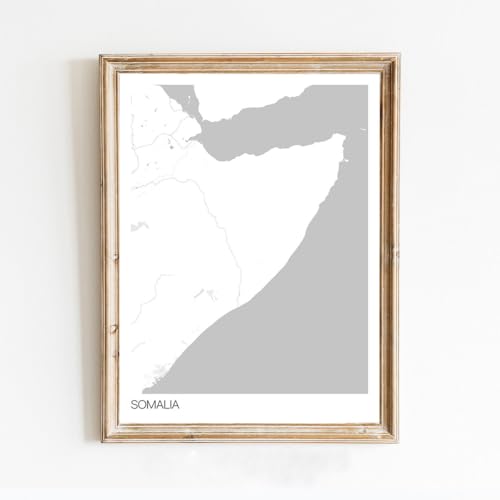Modern Colored Poster of Somalia Africa 3 | 11x17 12x18 16x24 24x36 Minimal Unframed Print Wall Art | Minimalism Hometowm City Traveler Gift | Minimalist Home Office Decor