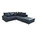 invicta INTERIOR Moderne Ecksofa Kent 220cm anthrazit Federkern inkl. Hocker und Kissen Ottomane beidseitig aufbaubar Sofa Schlafsofa Schlafcouch Couch Wohnlandschaft Eckcouch