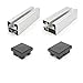 HORI® Pfosten für WPC-Zaun-Design | Aluminium Zaunpfosten anthrazit | Stabiler Eck-, End- und Zwischenpfosten für Gartenzaun | Witterungsbeständig und pflegeleicht I silber I für 180 cm Zaunhöhe I