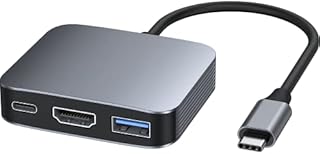 USB C to HDMI Adapter, Viagkiki 3 In 1 USB C Hub Multiport Aadapter With 4K@60Hz HDMI to USB C/ USB 3.0 Data Port/100W PD Charing Port for Mac OS, Windows, Chrome OS, etc.