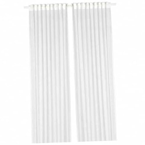 Gjertrud (Set Of 2) White Curtain Sheer (2 Pairs) 4 Panel Curtains 57 X 98 #TOP1