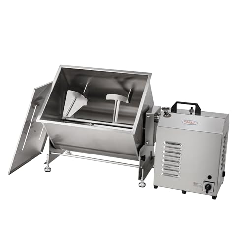 Image of Hakka 85lb /37.5L Electric Meat Mixer, Stainless Steel 50L Capacity Tilt Tank Commercial Meat Mixer with Motor for Sausage Restaurant Food Processing Equipment