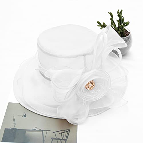 Sombrero cloche tipo derby para mujer en organza miniatura 5