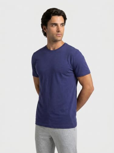 Image of Park Avenue Men Regular Fit Solid Pattern Pure Cotton Round Neck T-Shirt