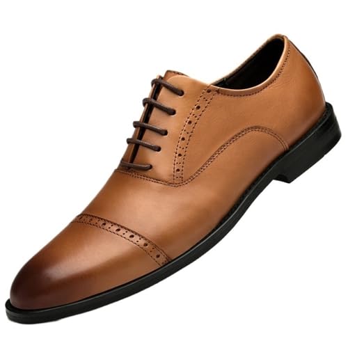 Men's Dress Shoes Leather Lace up Formal Business Casual Oxfords Breathable Stylish Work Wedding