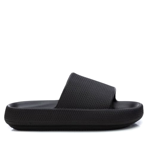 XTI   Chancla Mujer Negro   Calzado Cómodo y Versátil   Moda casual   Modelo 04448904 (Talla 38)