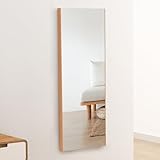 ofme 割れない軽量ミラー 日本製鏡面フィルム 全身鏡 割れない鏡 フィルム 軽量 防災 地震対策 姿見 壁掛け コンパクト 卓上 フィットネス ヨガ 筋トレ 賃貸 （高さ90×幅30cm ナチュラル）[従来フィルムをグレードアップし、より鮮明でクリアな映りに]