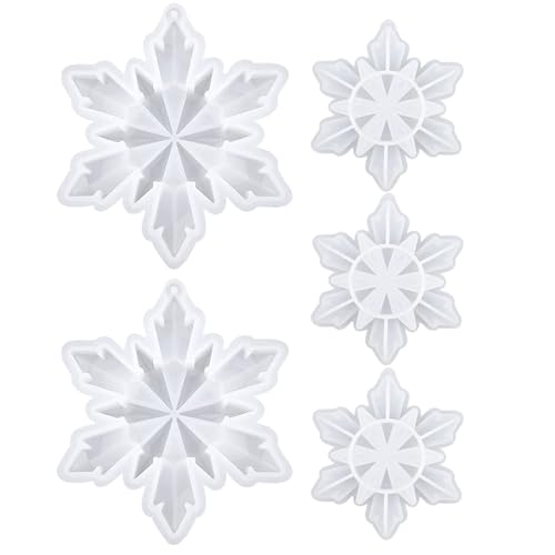 El Mejor Listado de Molde pino navideño Top 10. 40 Moldes De Resina Navideña Molde De Copo De Nieve 5 Piezas 3.9x4.5 Pulgadas Molde De Copo De Nieve Antiadherente 3D De Silicona Navideña Moldes De Silicona Navideños Flexibles De...