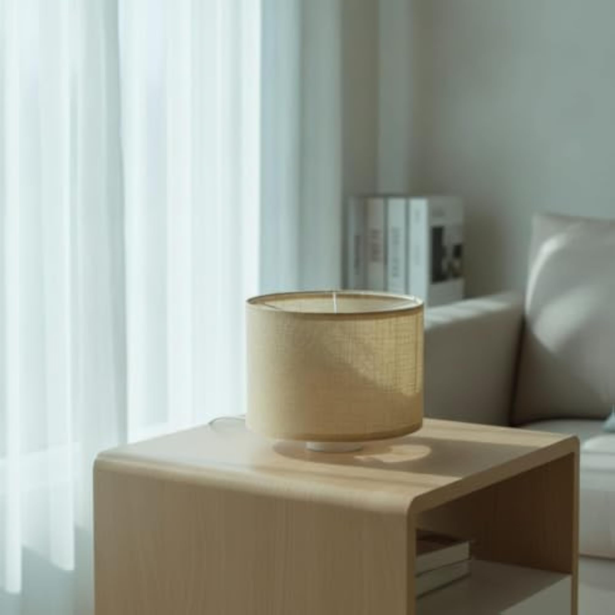Detachable Cylindrical Lampshade with Foldable Frame