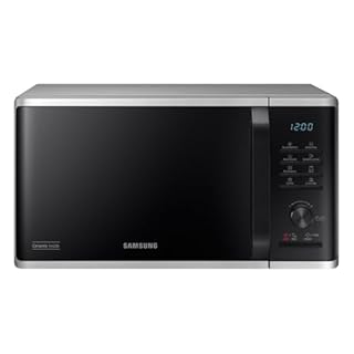 Samsung Forno a Microonde Grill Cottura Croccante MG23K3515CSE1 con Piatto Doratore incluso, Programmi Automatici, Quick Defrost, Capacità: 23L, Colore: Silver, LxAxP: 48,9 x 27,5 x 39,2 cm