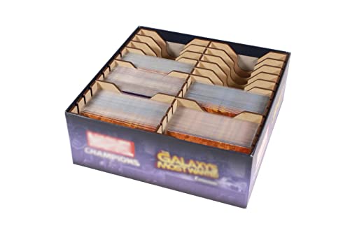 The Broken Token Game Organizer Compatible with Marvel Champions - Wooden Game Organizing Box with Multiple Dividers