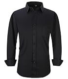 Men Dress Shirt Long Sleeves Business Casual Button-Down Shirt Regular Fit for Formal Shirts Classic