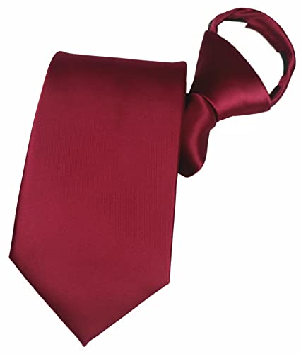 Vizakiss Men Wine Red Zipper Neckties Maroon Burgundy Vintage Silk Cravat Best Bridegroom Wedding Ties