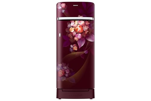 Samsung 215 L, 4 Star, Digital Inverter, Direct-Cool Single Door Refrigerator (RR23H2H34HT/HL, Red, Hydrangea Plum, Base Stand Drawer, Single Touch Defrost, 2026 Model)