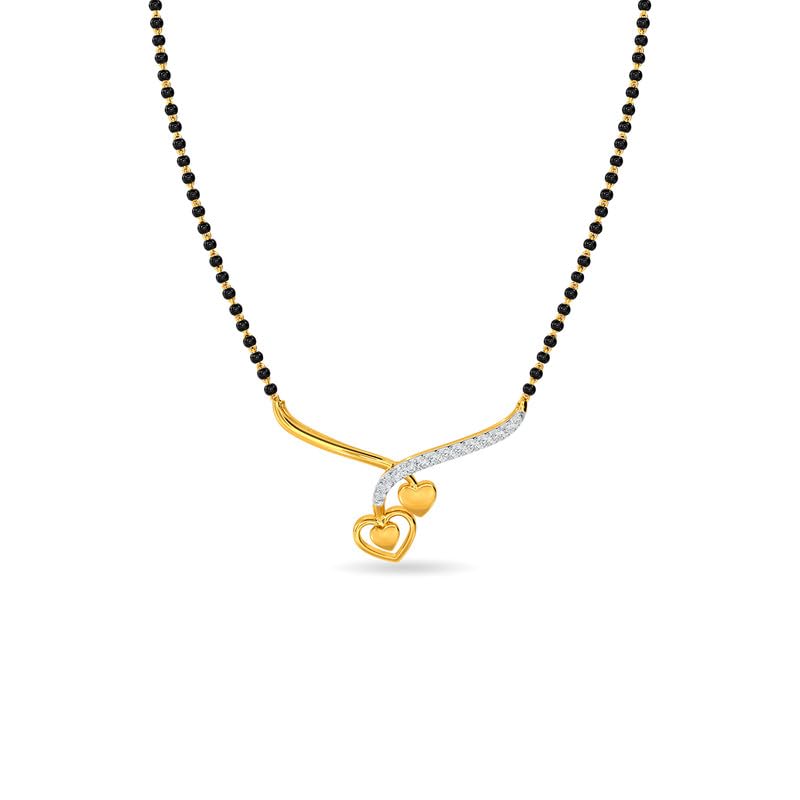 Image of KISNA JEWELS 18K BIS Hallmark Pure Yellow Gold & SI Real Diamond Mangalsutra For Women
