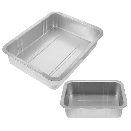 DECORNIJIA Vaschetta di Raccolta Olio in Metallo per Auto, Set da 2 Pezzi Vaschette Ispessite ad Alta capacità, Vaschetta Raccogli Gocce Multifunzionale per Officina e Manutenzione