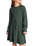 GRACE KARIN Girls Sweater Dress Size 12-14 Green Long Sleeve Fall Winter Fashion Kids Tween Dresses