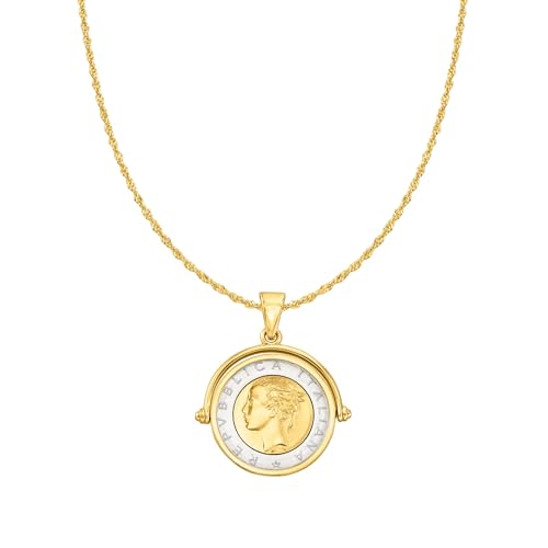 Ross-Simons Genuine Lira Coin Necklace in 18kt Gold Over Sterling From Italy4
