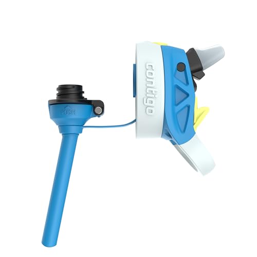 Image of Contigo Autospout Water Bottle with Straw 13 oz Blue Poppy /Glacier