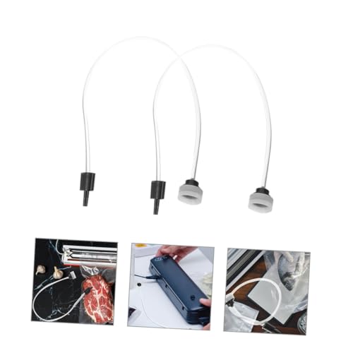 JECOMPRIS 2 Stück Vakuumverpackungsmaschine Vakuumiergerät Vakuumiergerät Schlauch Ersatz Vakuumierrohr Vakuumiergerät Adapter Küchenvakuum Befestigungsset Zubehör Anschlussschlauch
