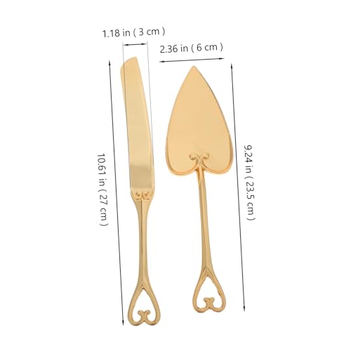 Couteau et pelle ustensiles de pâtisserie en acier inoxydable doré pour service de gâteau