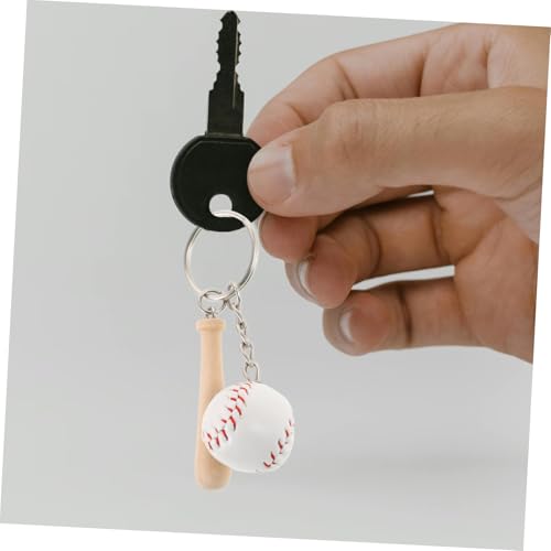 Porte-clés de baseball en métal et sa mini batte en chaîne