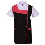 MISEMIYA Küchenschürze MZ-631 für Damen, Reinigungsschürze 631-34, Rot, 38