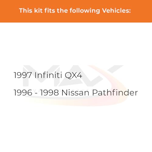 Image of Max Advanced Brakes Front Brake Kit Compatible With 1996 1997 1998 Nissan Pathfinder Compatible With Infiniti QX4 Replacement Premium OE Disc Brake Rotors and Ceramic Brake Pads