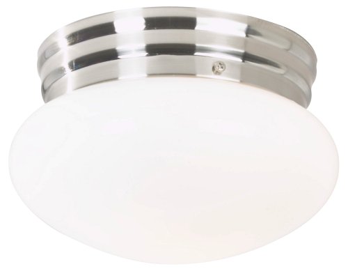 360 Lighting Mushroom Dome 8' Wide Brushed Steel Ceiling Fixture