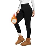 Missluck Thermoleggins für Damen Gefüttert Schwarz Thermo Leggings Verdickte Plüsch Leggins Warme im Winter, Schwarz, S