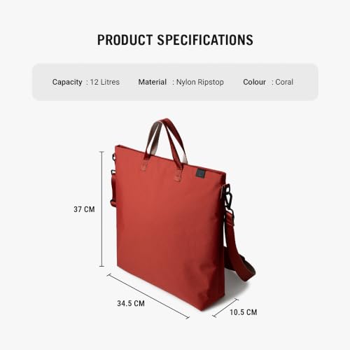 Image of DailyObjects Pivot Top Handle Tote Bag for Girls and Women|Fits 13 /14 inch Laptop /Macbook Pro /Air|Lightweight| Stylish Bag| For Office /Daily Use /Travel|Organisational Pocket|Ladies Shoulder Bag