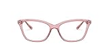 Vogue Eyewear Women's VO5285 Rectangular Prescription Eyeglass Frames, Transparent Pink/Demo Lens, 51 mm
