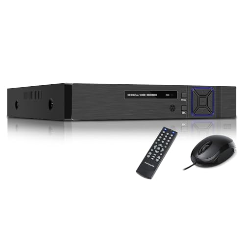 JUSTOP 4 Channel CCTV DVR Recorder, 1080P H.265 Video Recorder for CCTV Security Camera System, Remote Smartphone Access, Smart Playback, Motion Detection, Email Alert (4 CH - 1TB HDD)