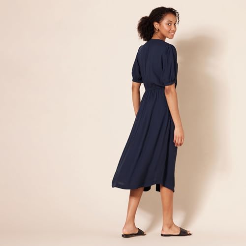 Amazon Essentials Women's Relaxed Fit Half-Sleeve Waisted Midi A-Line Dress - Image 4