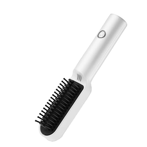 Peine alisador eléctrico innovador para cabello, ligero y fácil de usar, material ABS con protección contra quemaduras, color blanco miniatura 1
