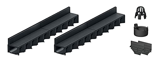 2x1m ACO Hexaline 2.0 Entwässerungsrinne Schlitzaufsatz Kunststoff Ablauf vertikal Bodenrinne Terrassenrinne Cover