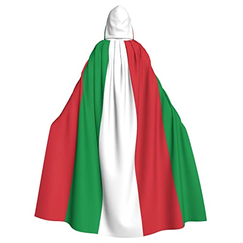 Cape unisexe à capuche avec drapeau de l'Italie pour Halloween, cosplay, Halloween, Noël, déguisement pour adultes